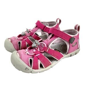 Keen Kids Seacamp II CNX Girls 1 Fisherman Sandals Cap Toe Pink Water Shoes